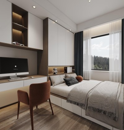 现代榻榻米卧室3D模型下载